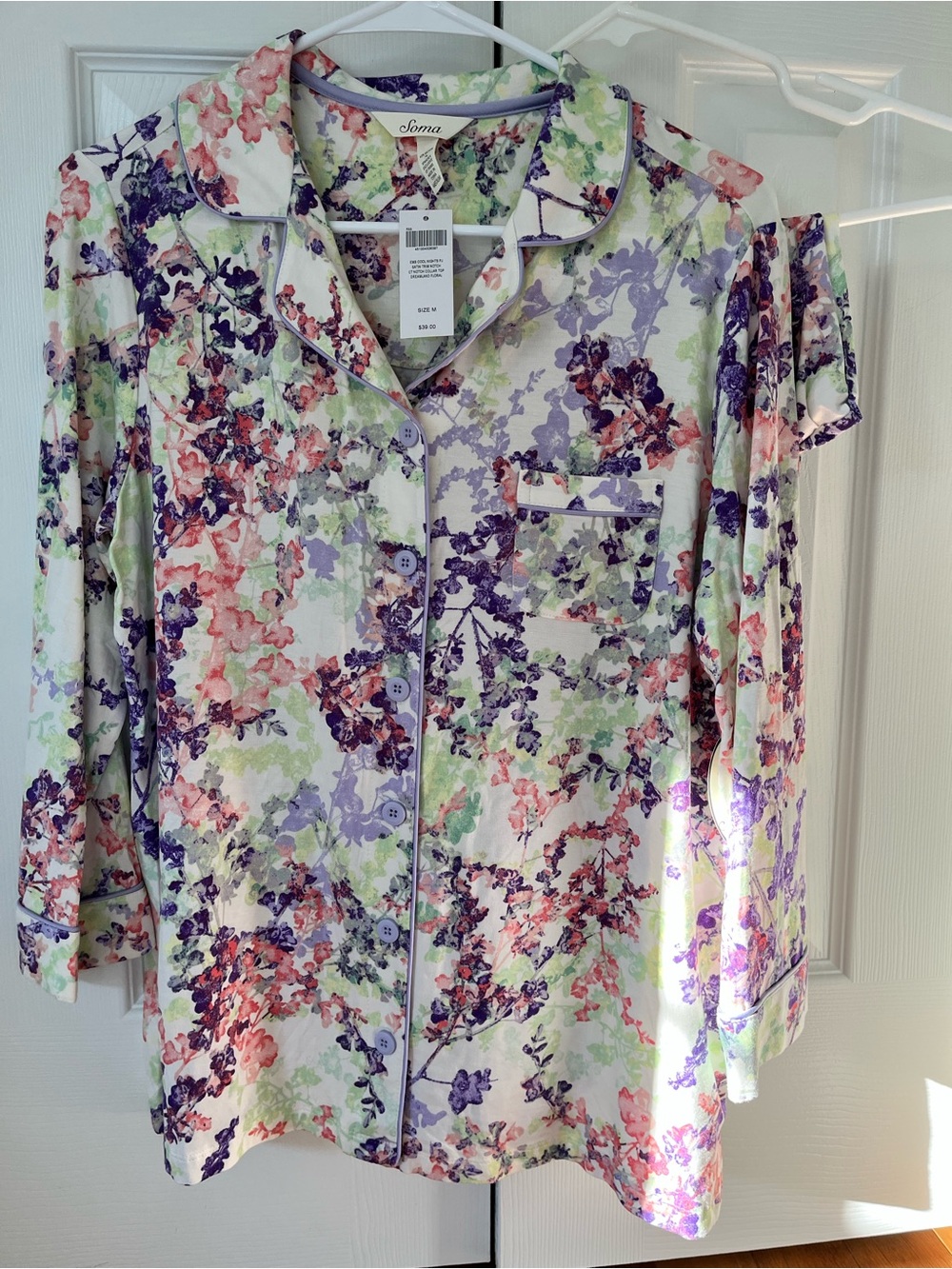 Soma EMB Cool Nights Pajama Set in Dreamland Floral Sz M NWT ⭐️ - Picture 4 of 9